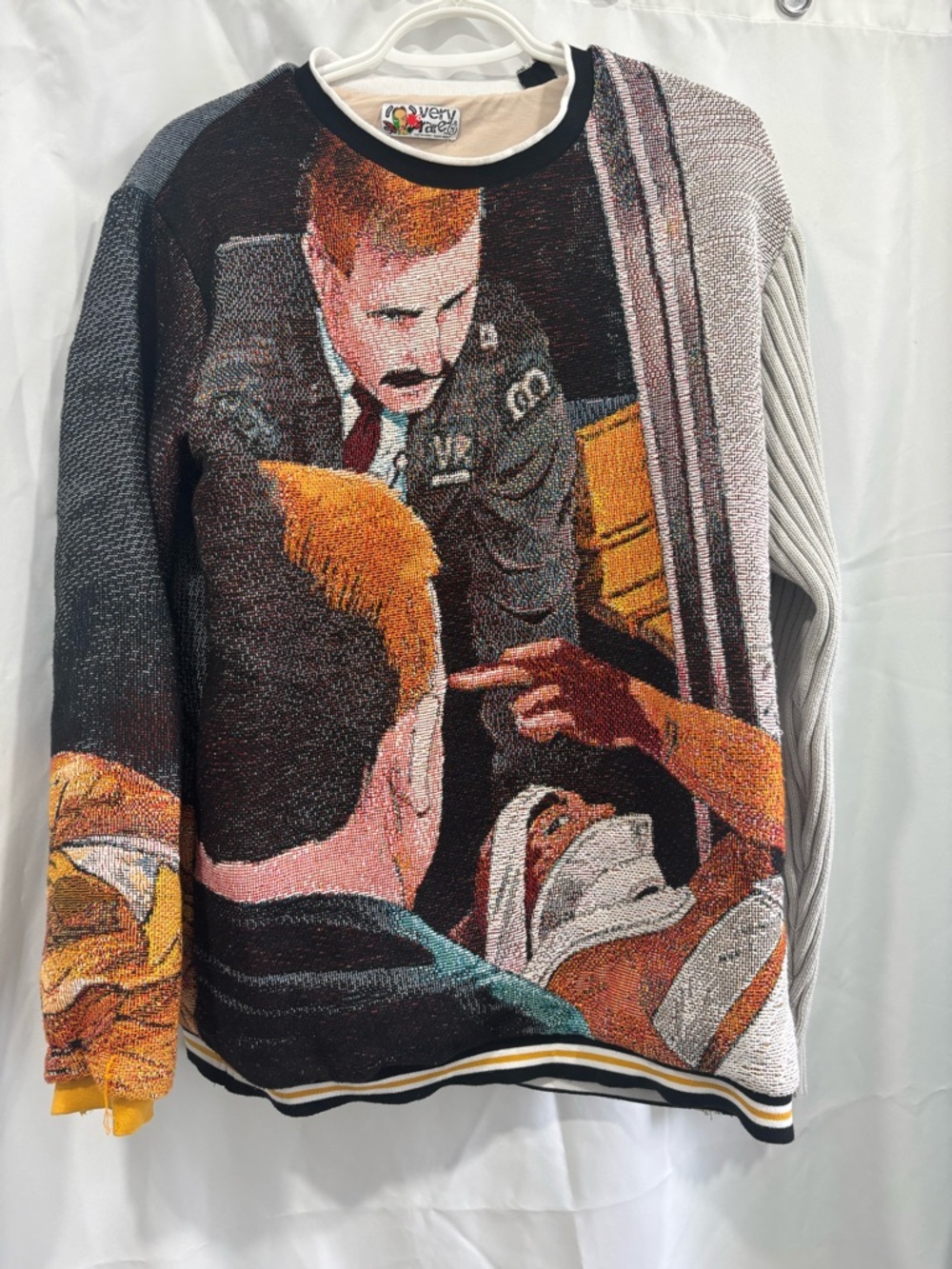 VERYRARE "F-CK 12" Crewneck, featuring a jacquard woven tapestry  by Raf Reyes